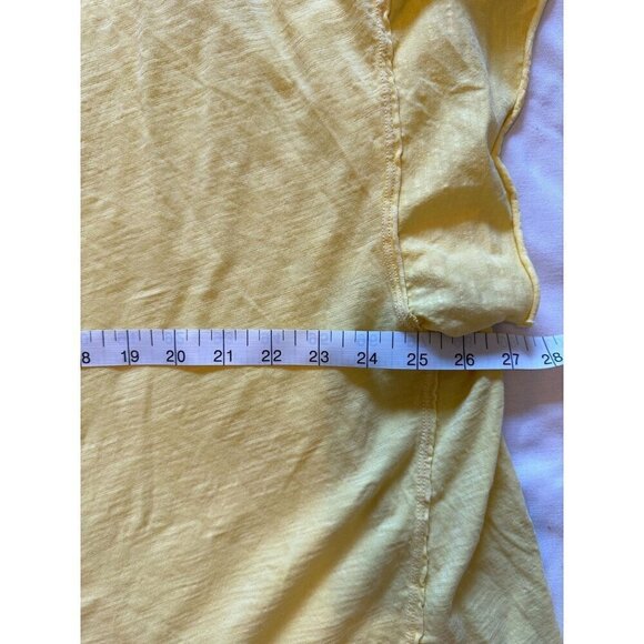 Anthropologie Pilcro Yellow Loose Fit Short Sleeve Top Plus Size 2x Split Back - Picture 6 of 8